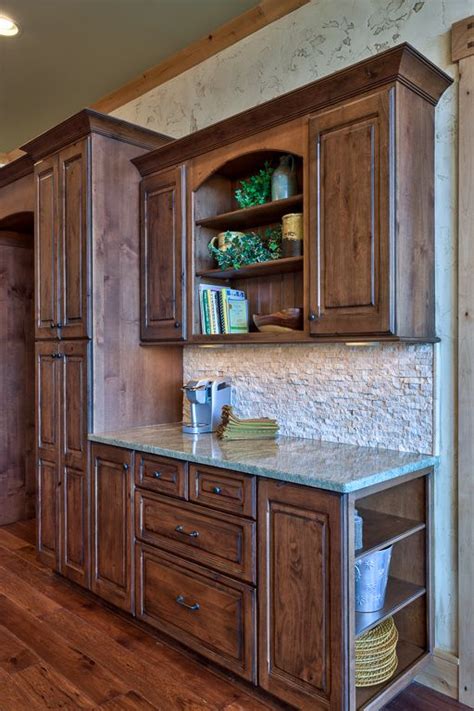 Dark Stained Knotty Alder Cabinets / Affordable Custom Cabinets ...