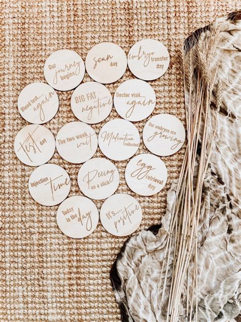 Wooden IVF Milestone Disc Set Spend With Us Buy From A Bush