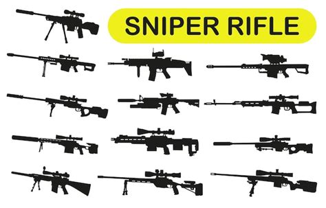 Premium Vector Sniper Rifle Vector Silhouette Illustration Isolated