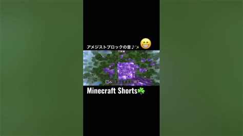 Minecraftshorts！minecraftアメジストブロックの音♪😁minecraft Shorts Youtube