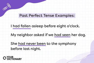 Past Perfect Tense Examples