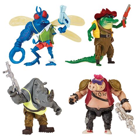 Teenage Mutant Ninja Turtles Mutant Mayhem Basic Figure Mutant 4 Pack Bundle By Playmates Toys