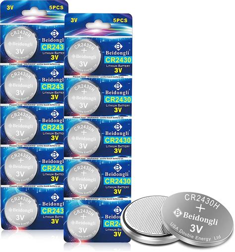 CR2430 Battery 3V Lithium Batteries Coin Button Cell 10 Count 5 Year