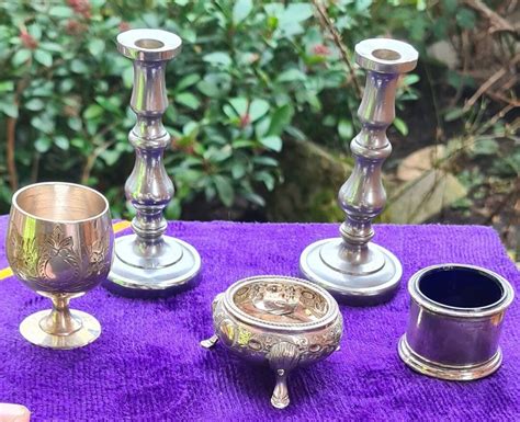 Vintage Silver Plated Altar Kit Witchcraft Set Witches Altar Etsy