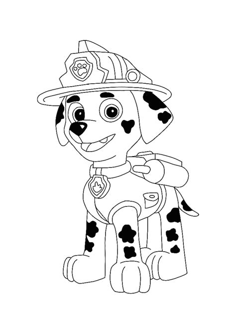 Paw Patrol Marshall Coloring Pages 4 Free Printable Coloring Sheets