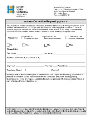 Fillable Online Access Correction Request Page 1 Of 2 Fax Email Print