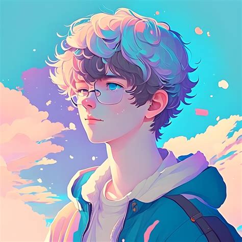 Premium Photo | Anime boy lofi illustration pastel color