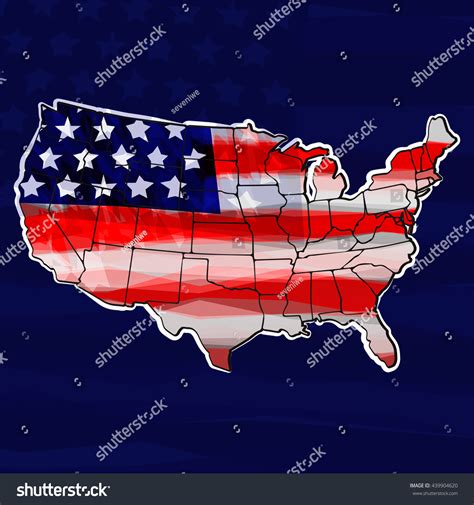 Vektor Stok Usa Map Divided Into States Usa Tanpa Royalti