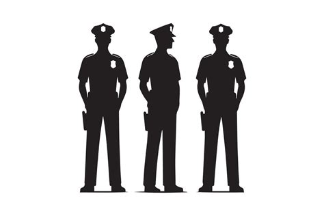 Police Officer Standing Silhouette 47915654 Vector Art At Vecteezy