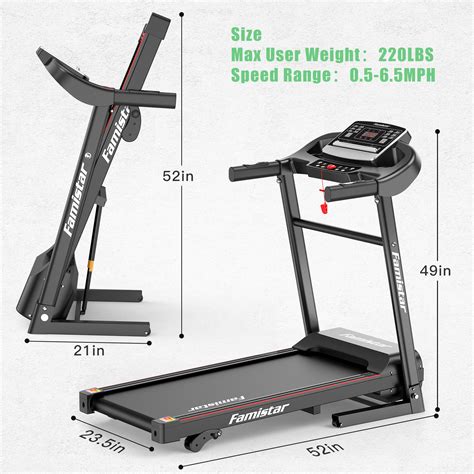 Famistar Electric Folding Treadmill For Home With 3 Level Manual