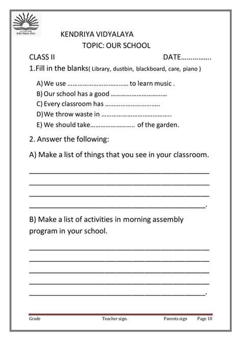 Class Ii Evs Worksheets Pdf Free Download