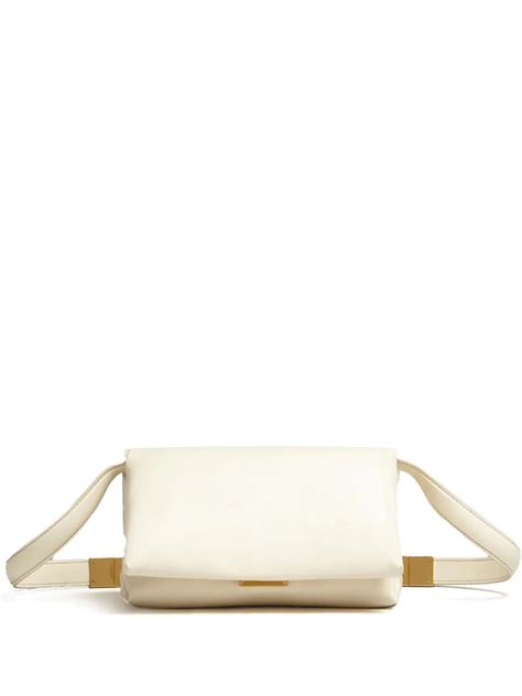 Marni Small Prisma Leather Shoulder Bag Neutrals FARFETCH UK