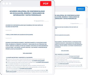 Acuerdo Unilateral de Confidencialidad Créalo en Minutos Documentos