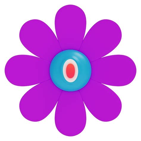 Premium Photo | A purple flower with a blue button on it