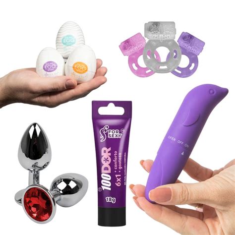 Kit Vibrador Feminino Ponto G Golfinho Plug Anal Pequeno Egg