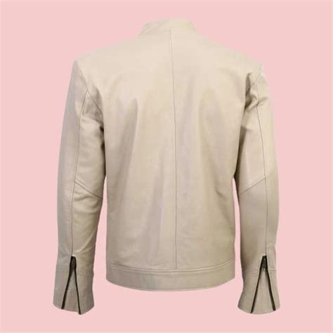 Beige Leather Jacket Mens - AirBorne Jacket