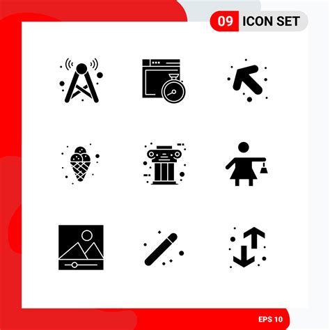 User Interface Pack Of 9 Basic Solid Glyphs Of Pillar Mardi Gras