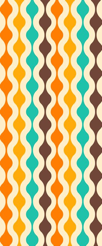 Geometric retro mid century 70s square pattern wallpaper - TenStickers