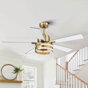 Breezary Archer 65 In Integrated LED Indoor Black Blades Gold Ceiling