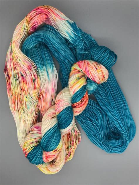 Hand Dyed Yarn Superwash Merino Wool Turquoise Fluorescent Etsy