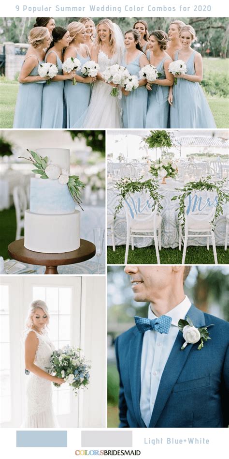 9 Popular Summer Wedding Color Combos For 2020 Light Blue White