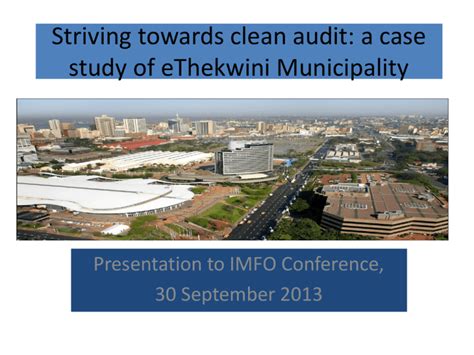 Operation Clean Audit A Case Study Of Ethekwini Municipality