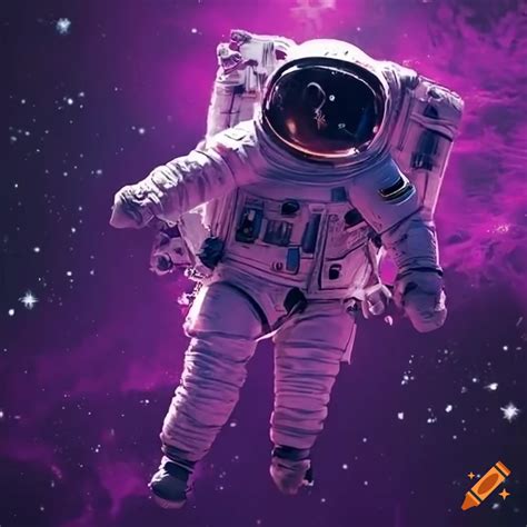 Astronaut Floating In Purple Space On Craiyon