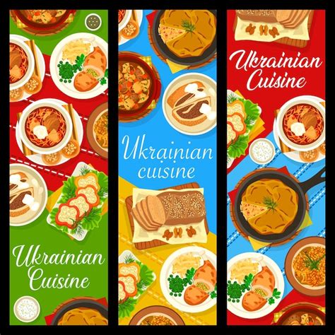 Premium Vector Ukrainian Food Restaurant Meals Vertical Banners