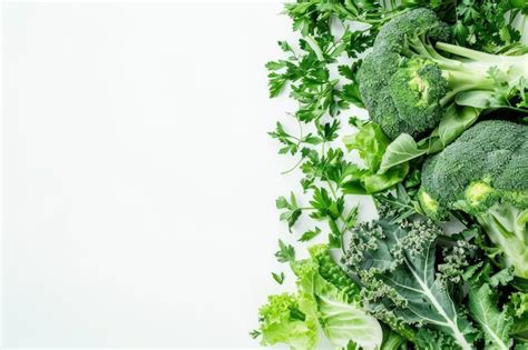 Premium Photo Healthy Green Food Background Isolated On Solid White