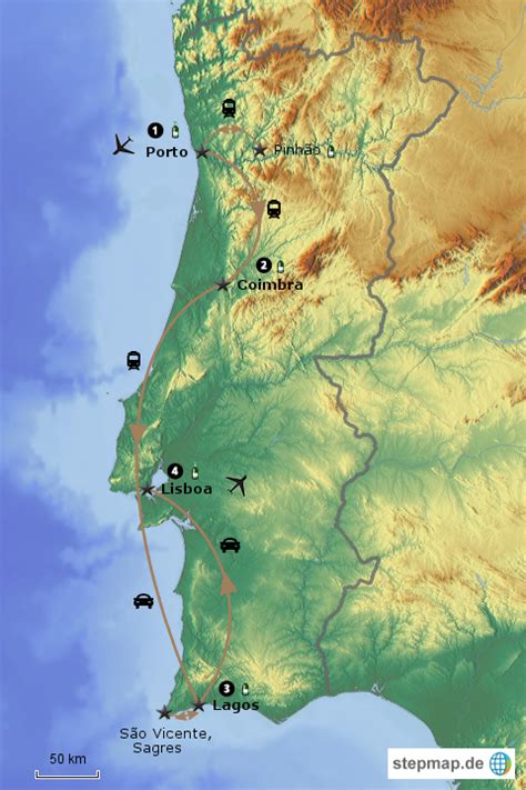 StepMap Portugal 2 Landkarte für Portugal