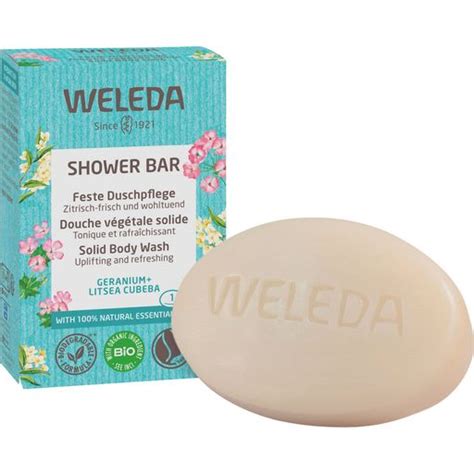 Weleda Shower Bar Feste Duschpflege Geranium Litsea Cubeba 75 G