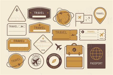 Travel Stickers And Badge Set Premium Vector Rawpixel