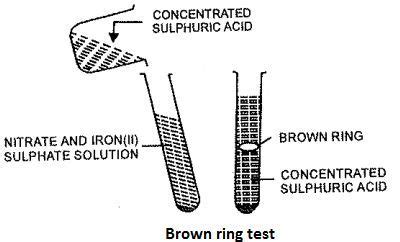 Explain With The Help Of A Balanced Equation The Brown Ring Test For