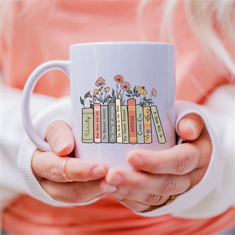 Custom Book Shelf Mug, Stacked Books, Book Lovers Mug, Personalized ...