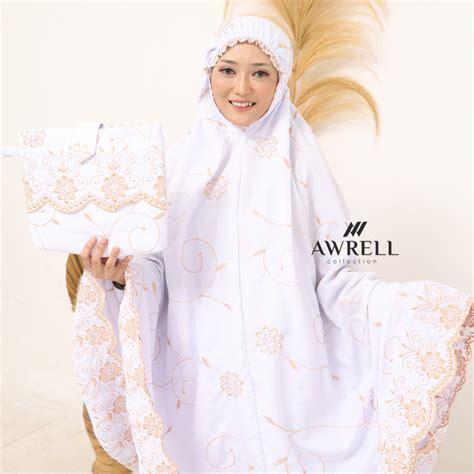 Jual Awrellcollection Mukena Dewasa Gracella Full Bordir Jumbo Katun