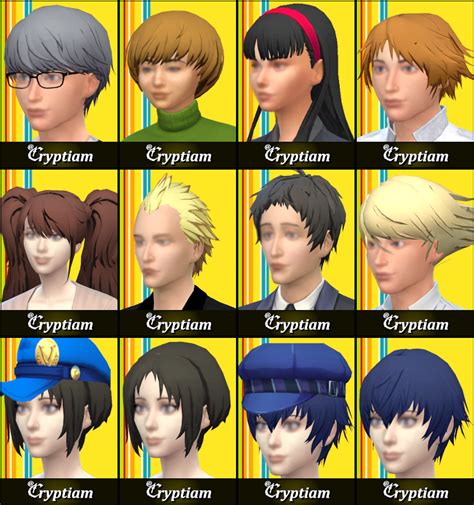 Characters Hairstyles Included Protagonist Hair Yu Narukami Chie