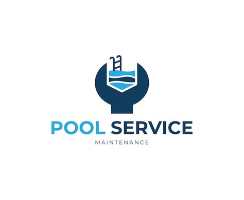 Plantilla De Dise O De Logotipo De Mantenimiento Y Servicio De Piscina