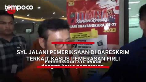 SYL Jalani Pemeriksaan Di Bareskrim Terkait Kasus Pemerasan Firli