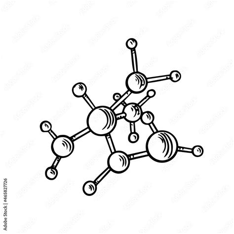 chemical formula  molecule sketch medicine drawing vector doodle