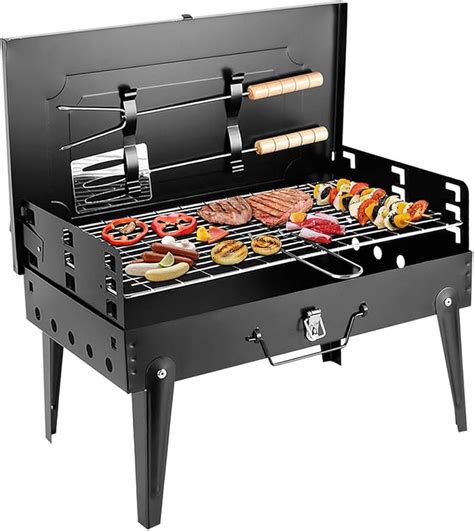 Sunjas Stevige Draagbare Houtskool Bbq Barbecue Grill Standgrill