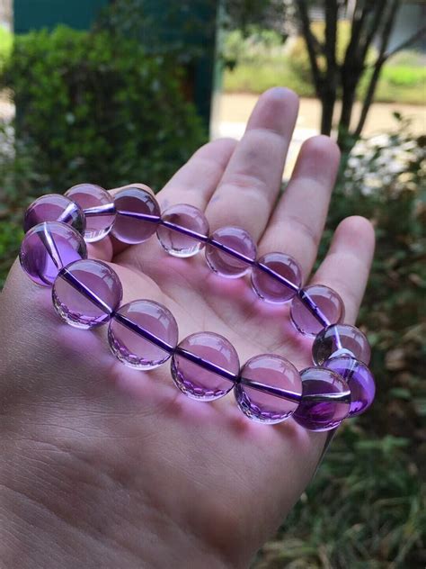 15mm Genuine Natural Purple Amethyst Crystal Round Beads Bracelet AAA