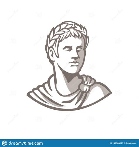 Ancient Roman Emperor Bust Mascot Stock Illustration - Illustration of ...