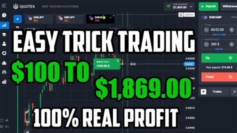 Easy Trick Trading 100 To 186900 100 Real Profit In Binary Option Best Binary Option