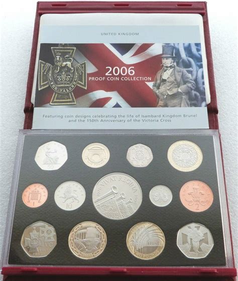 Royal Mint Deluxe Proof Coin Set Red Leather Case Coa