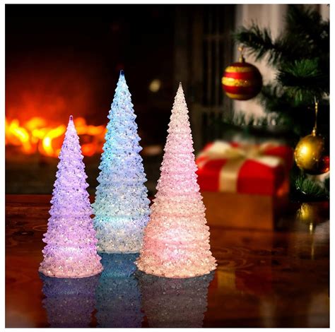 3 Pack Christmas Trees, LED Glitter Christmas Tree with Lights, Color ...