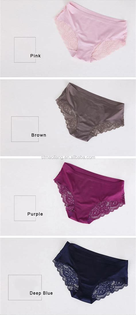 1855 Ladies Sexy Satin Ice Silk Underwear Women Seamless Lace Panties Buy Seamless Lace