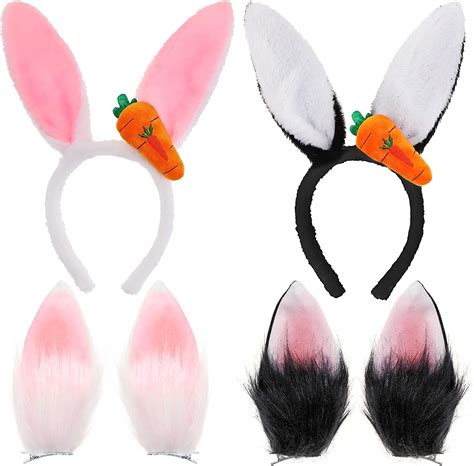 Howaf Bunny Ears Headband Bunny Ears Hair Clips Easter Bunny Ears