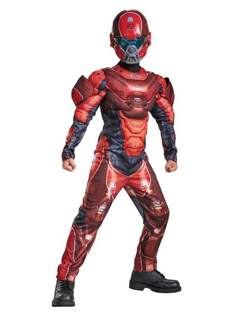 Child Halo Red Spartan Muscle Chest Costume