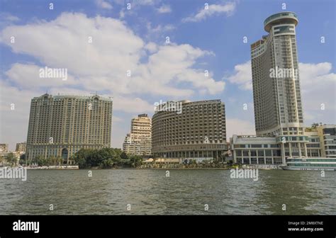 Hotel Four Seasons, Grand Nile Tower, Nile, Cairo, Egypt Stock Photo ...