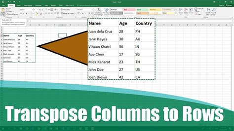 How To Transpose Columns To Rows In Excel Youtube